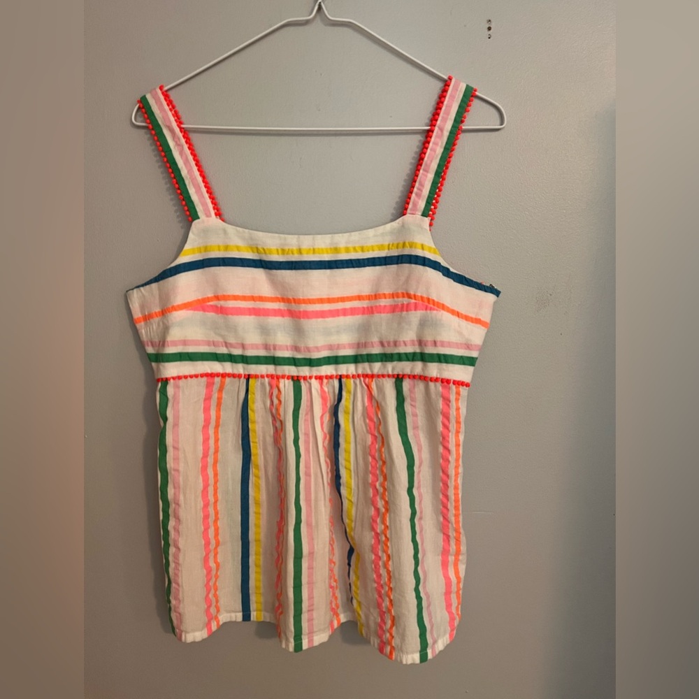 Boden ‘Agnes’ Fluro‎ Striped Cotton Sleeveless Top Size 6